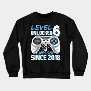 6Th Birthday Gamer 6 Year Old Bday Boy Six Son Crewneck Sweatshirt